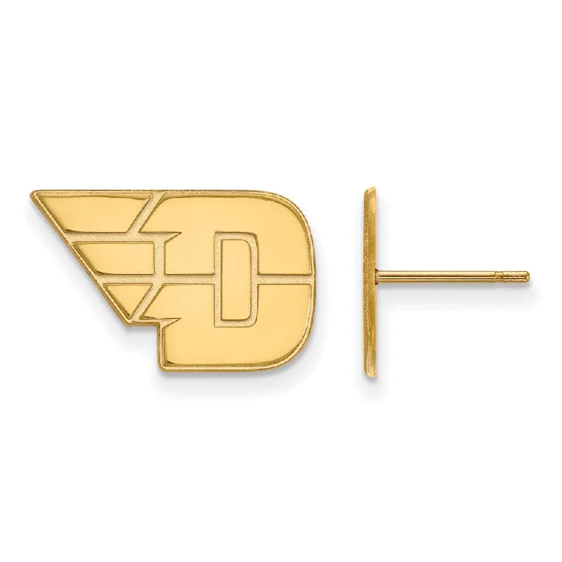 Modern Stud Earrings-14k Gold Plated Silver University of Dayton Small Post Earrings