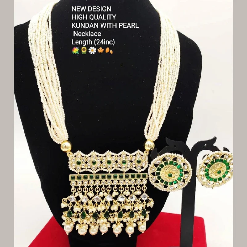 Bohemian Style Necklaces-Manisha Jewellery Kundan Stone Gold Plated  Necklace Set