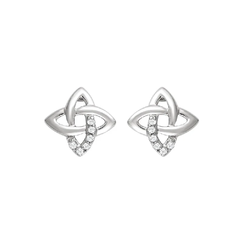 Custom Gemstone Earrings-12mm Diamond Crisscross Post Earrings in Sterling Silver