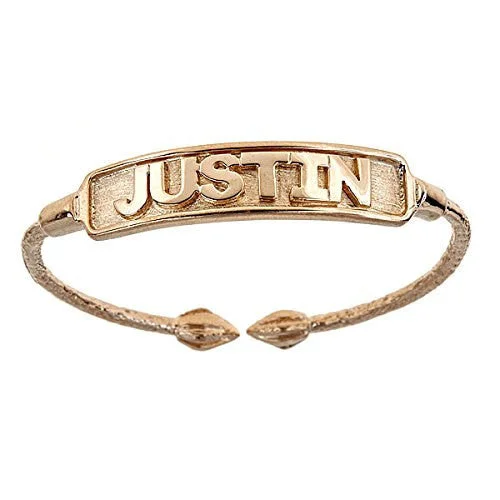 Luxury Stackable Bangles-Better Jewelry Name Plate West Indian Baby Bangle 10K Yellow Gold