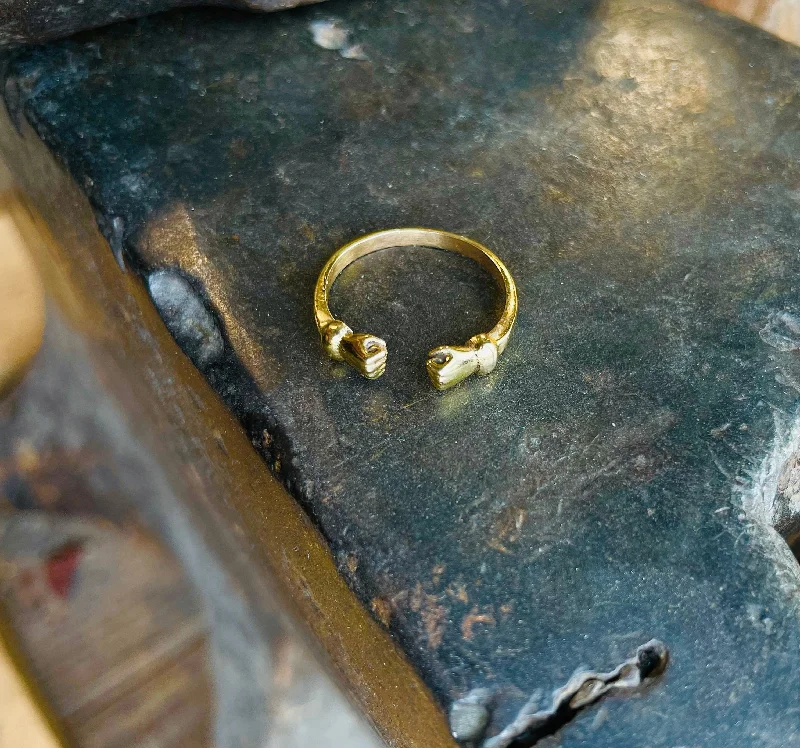 Bold Wedding Bands-Brass Fist Ring