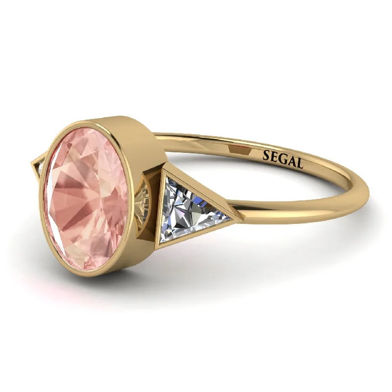 Adjustable Wedding Rings-Geometrical Bezel Morganite Ring - Trinity No. 901