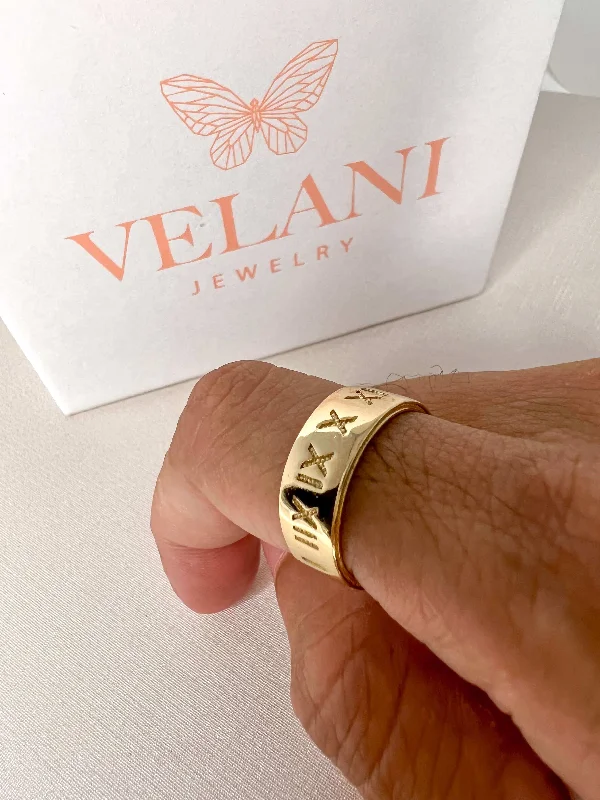 Bridal Diamond Rings-Velani Roman Numeral Ring