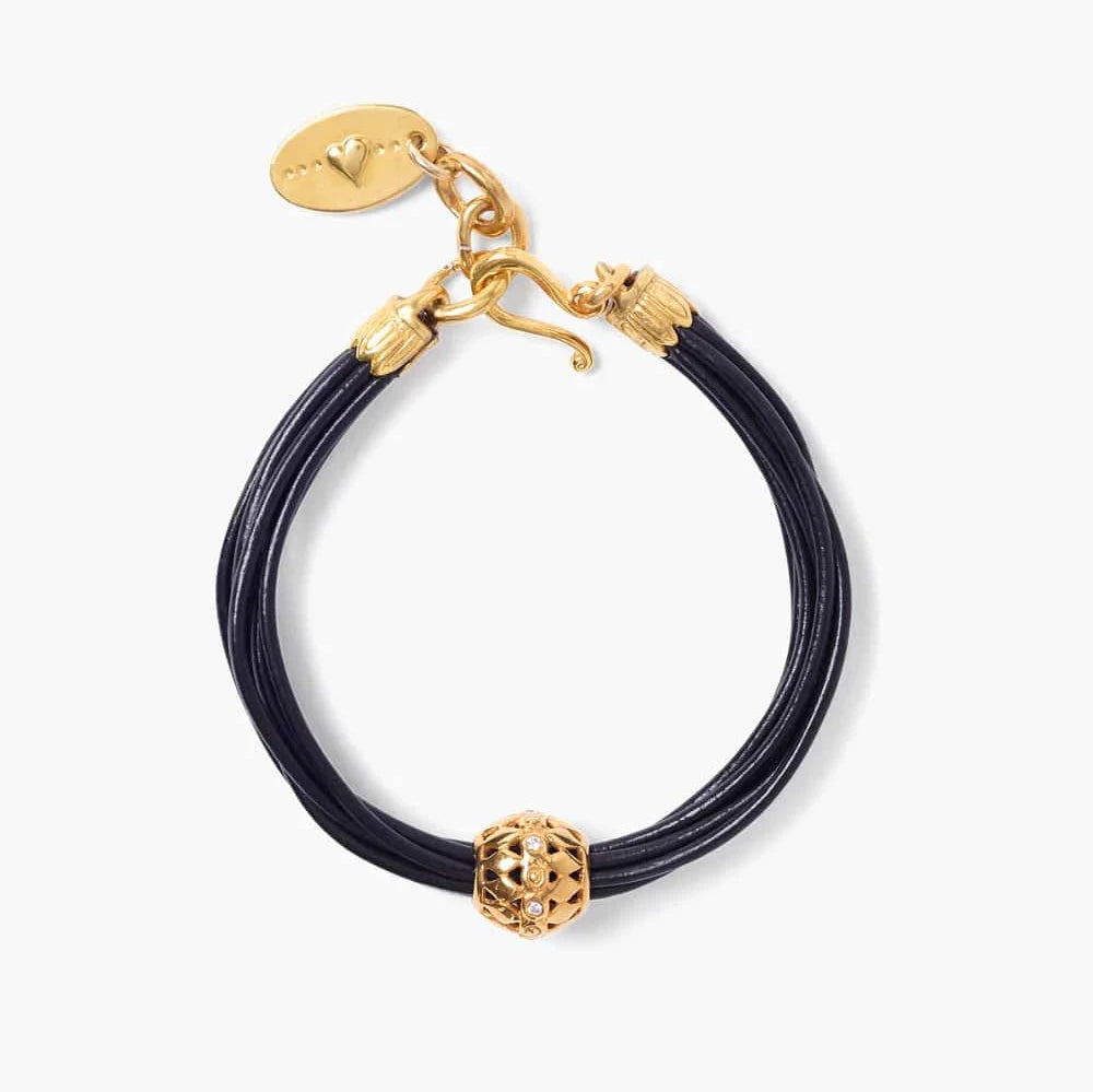 Fashionable Bangles and Bracelets-James Black Leather Bracelet