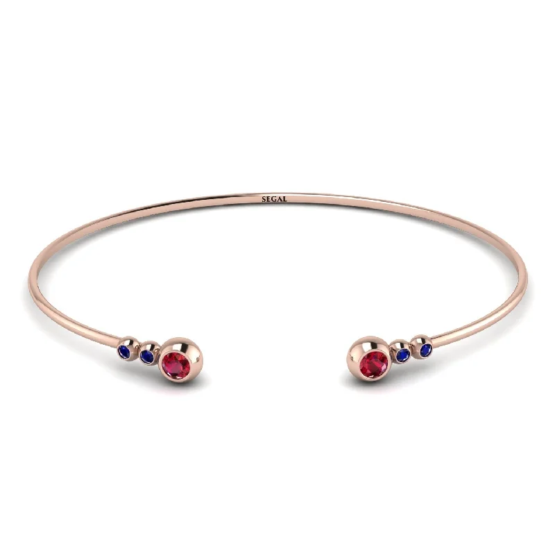 Dainty Gemstone Bracelets-Geometric Bezel Ruby Bracelet - Josie No. 71