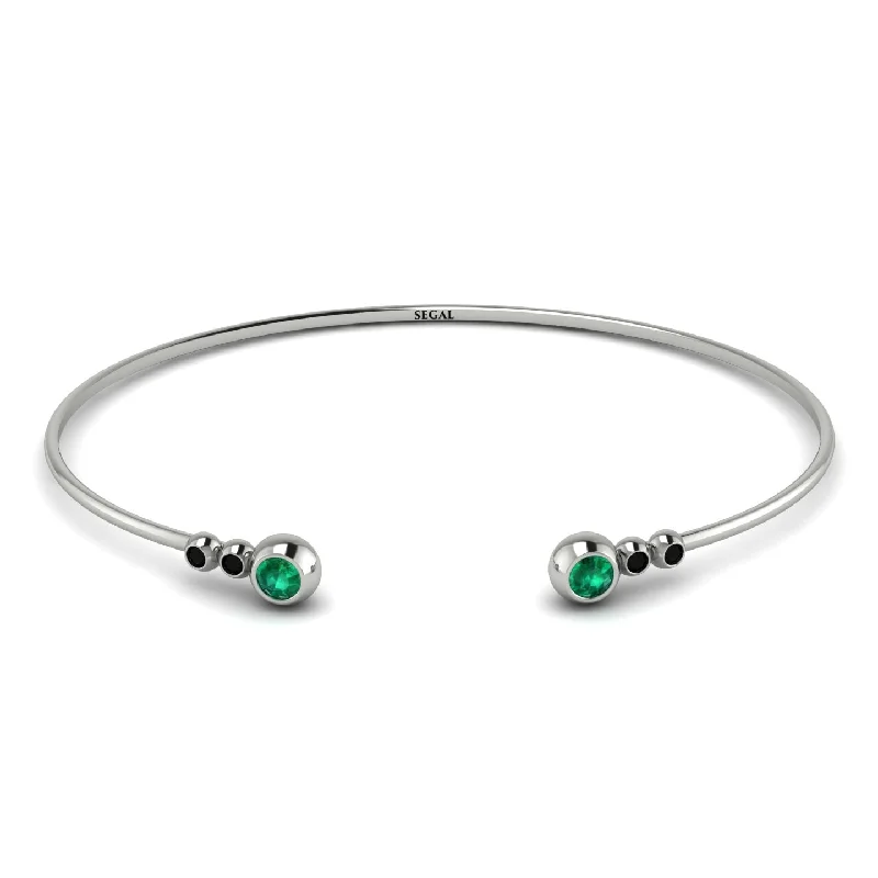 Luxury Gemstone Tennis Bracelets-Geometric Bezel Emerald Bracelet - Josie No. 36