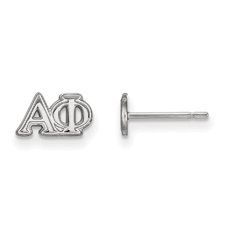 Elegant Dangle Earrings-Sterling Silver Alpha Phi XS Greek Letters Post Earrings