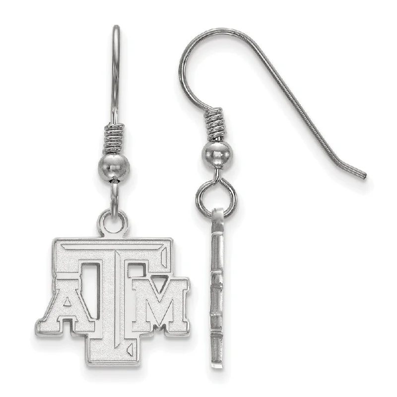 Statement Gemstone Earrings-Sterling Silver Texas A&M University Small 'ATM' Dangle Earrings