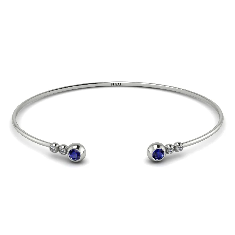 Luxury Tennis Bracelets for Brides-Geometric Bezel Sapphire Bracelet - Josie No. 15