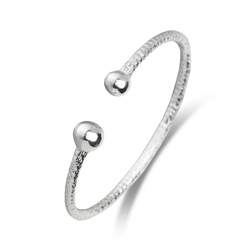 Classic Silver Bangles-Better Jewelry .925 Sterling Silver Asymmetric Balls Bangle, 1 piece