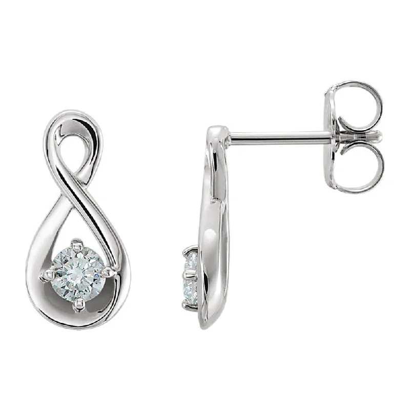 Beautiful Silver Earrings-5 x 12mm Platinum 1/5 CTW Diamond Infinity Earrings (G-H, SI2-SI3)