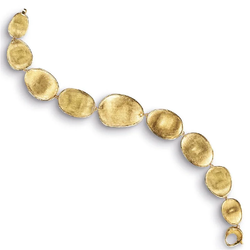 Elegant Bangle Bracelets for Weddings-Marco Bicego Lunaria Oval 18K Yellow Gold 7" Bracelet BB1777