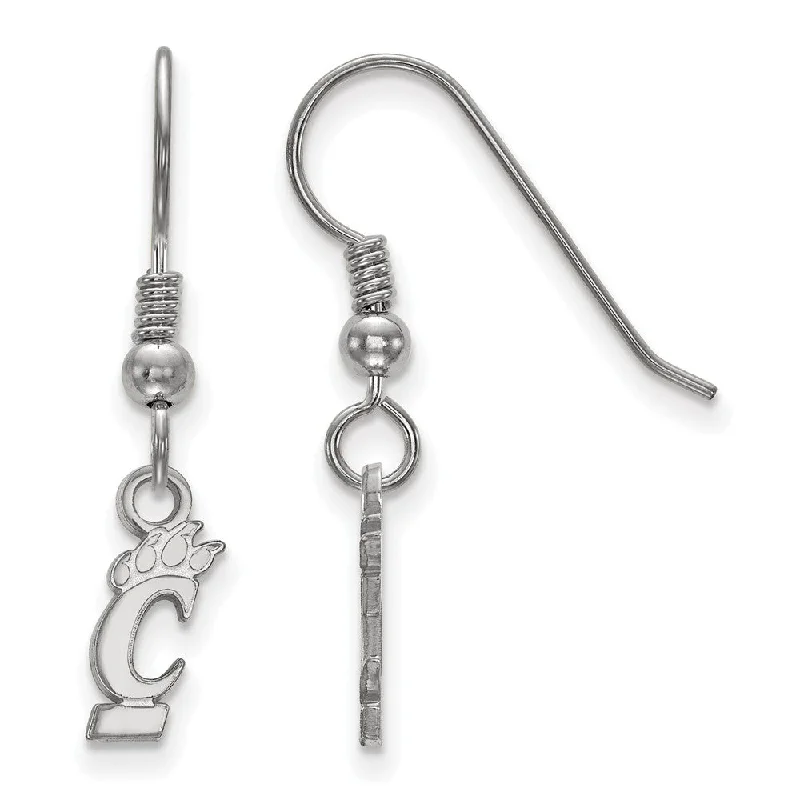 Luxury Diamond Earrings-Sterling Silver University of Cincinnati XS (Tiny) Dangle Earrings