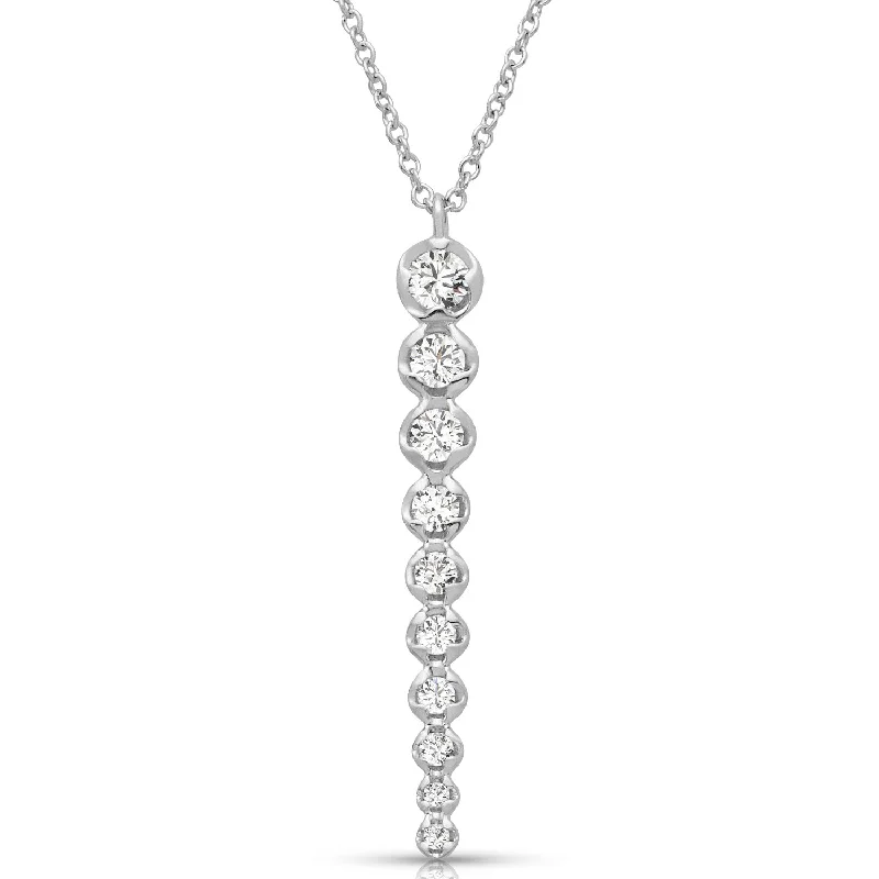 Bold Gold Necklaces-Graduated 0.35 ctw Diamond Journey Necklace Pendant