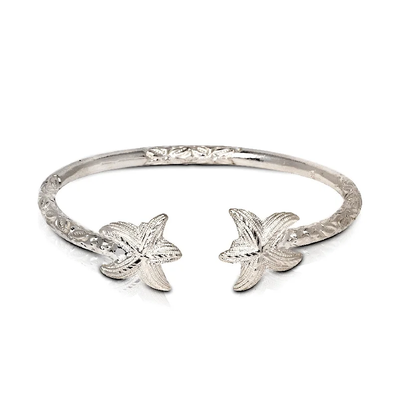 Stunning Diamond Bangles-Better Jewelry Solid .925 Sterling Silver Starfish Bangle, 1 piece