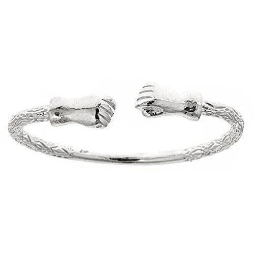 Charm Bangles-Better Jewelry Fist .925 Sterling Silver West Indian Bangle (Made in USA), 1 piece