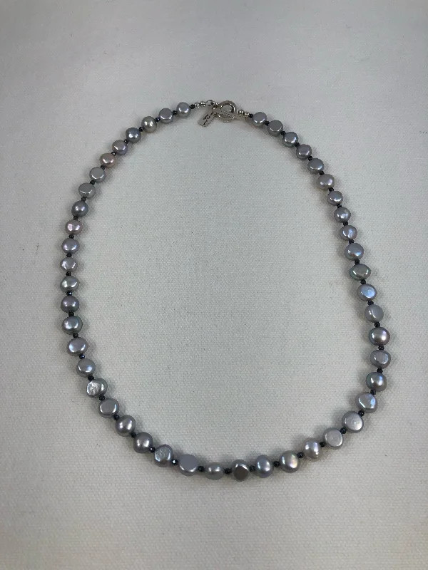 Stunning Pendant Necklaces for Brides-Silver Pearl, Black Mystci Spinel, Hill Tribe Silver Necklace