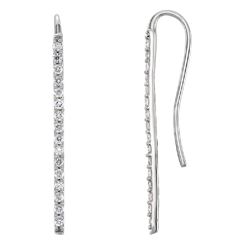 Eye-Catching Earrings-1.3 x 23mm Platinum 1/3 CTW (H-I, I1) Diamond Bar Earrings