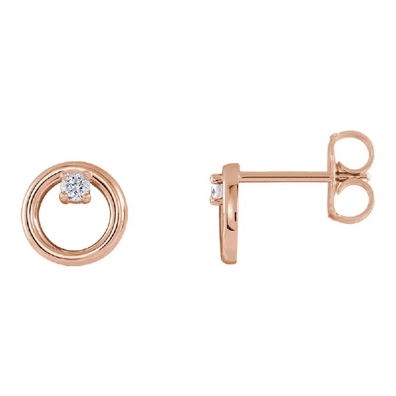 Affordable Gold Earrings-7.25mm 14k Rose Gold .06 CTW (G-H, I1) Diamond Circle Post Earrings