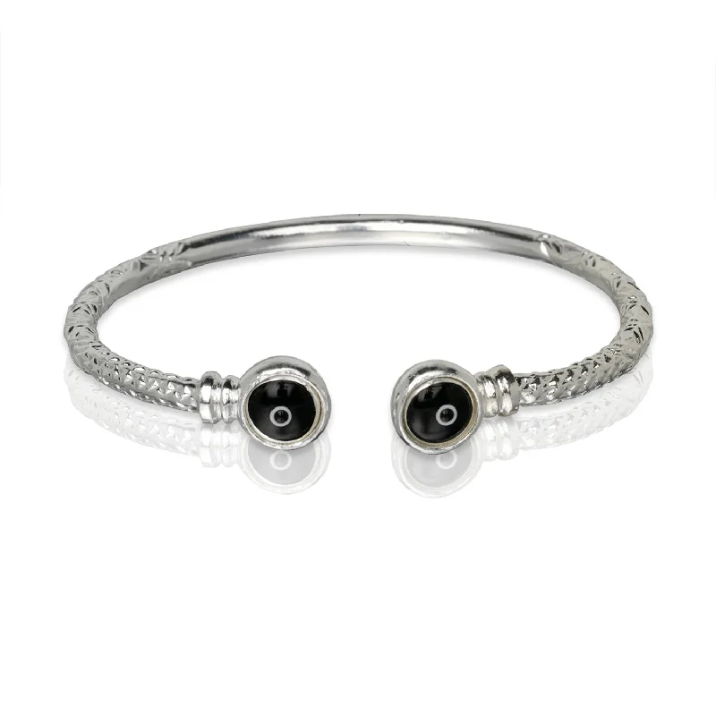 Classic Gold Wedding Bangles-Better Jewelry Evil Eye West Indian Bangle .925 Sterling Silver, 1 piece