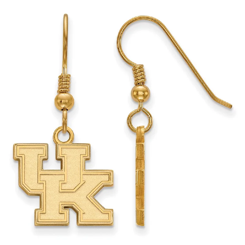 Bold Statement Earrings-14k Gold Plated Silver University of Kentucky SM Dangle Earrings