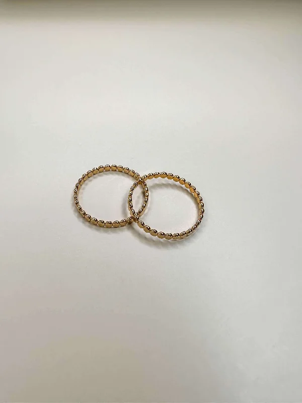 Modern Gold Wedding Bands-Velani Dainty Flat Ball Ring