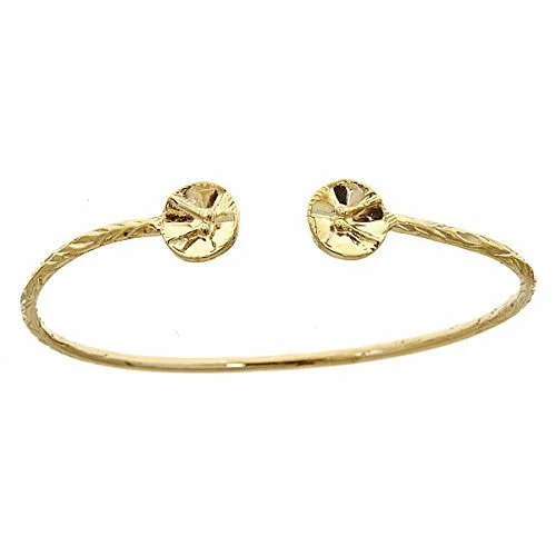 Beautiful Diamond Bangle Sets-Better Jewelry 10K Yellow Gold West Indian Bangle w. Drum Ends