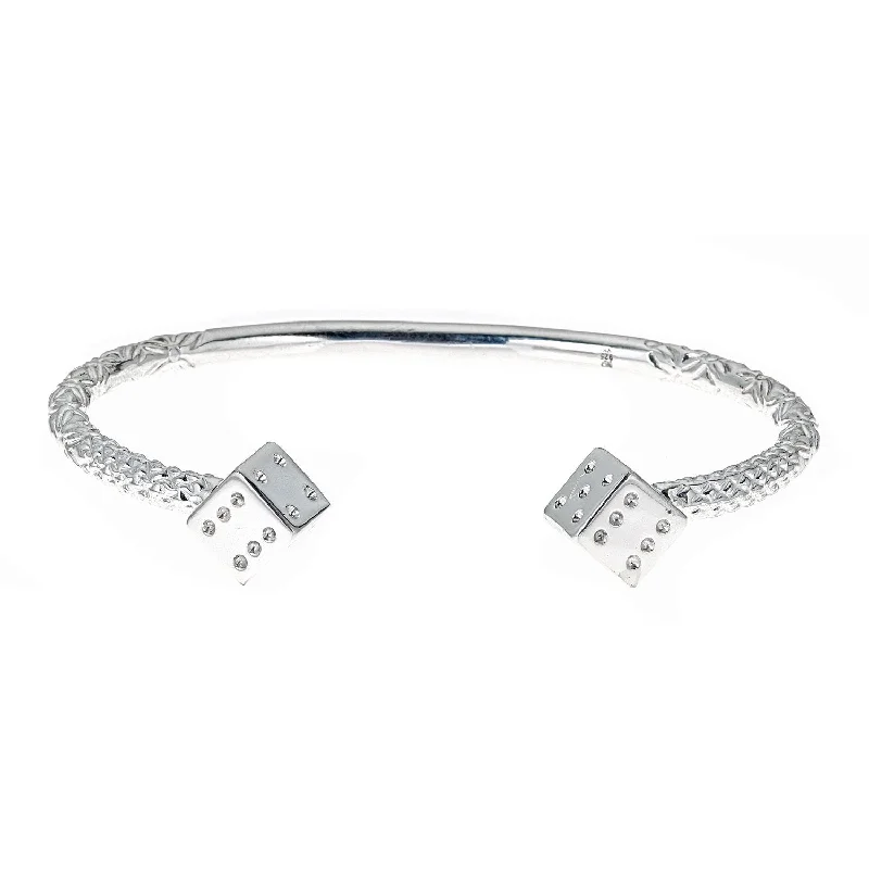 Traditional Indian Wedding Bangles-Better Jewelry Dice Ends .925 Sterling Silver West Indian Bangle, 1 piece