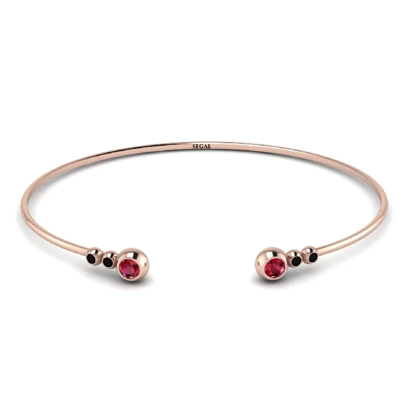 Elegant Gold Bracelets-Geometric Bezel Ruby Bracelet - Josie No. 41