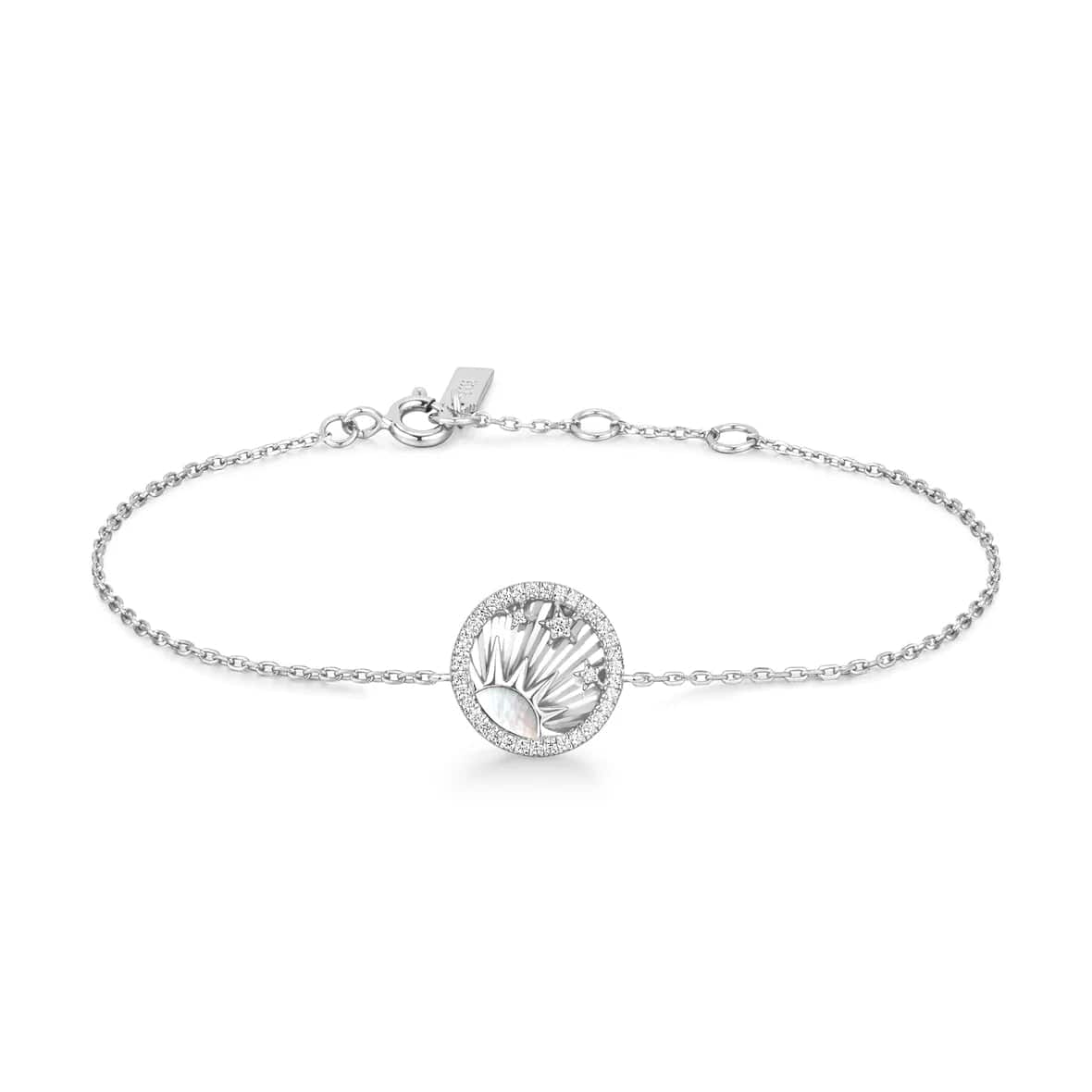 Elegant Crystal Bracelets-Silver Shiny Sun Stars Bracelet