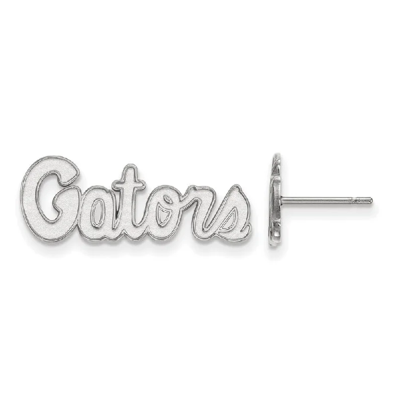 Colorful Gemstone Earrings-14k White Gold University of Florida XS (Tiny) 'Gators' Post Earrings