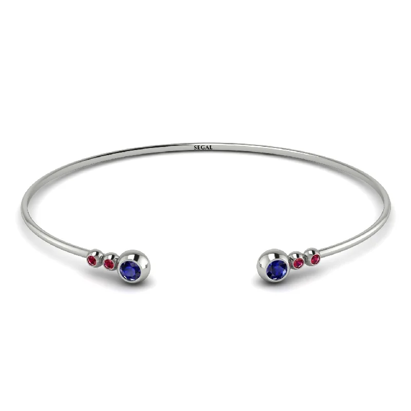 Fashionable Friendship Bracelets-Geometric Bezel Sapphire Bracelet - Josie No. 60