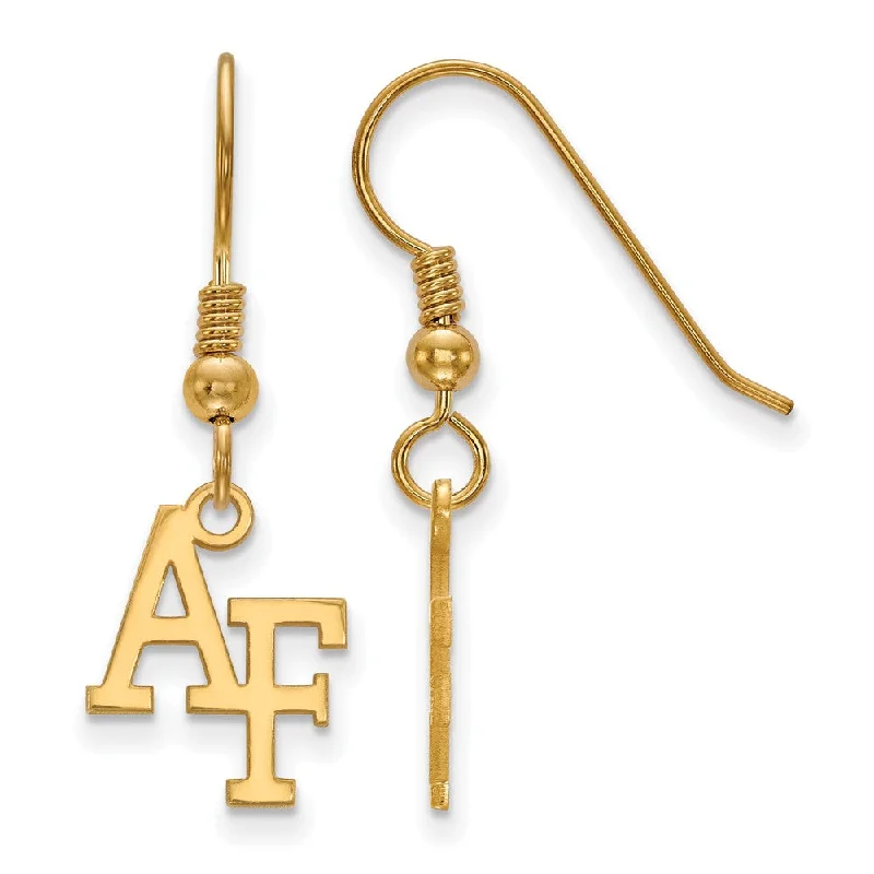 Simple Stud Earrings-14k Gold Plated Silver Air Force Academy Dangle Earring