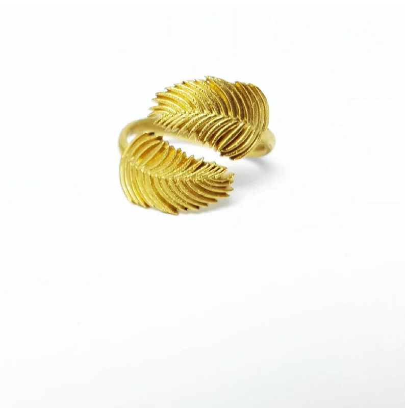 Classic Gemstone Rings-Palm Frond Bypass Ring [BACK IN STOCK 8/1]