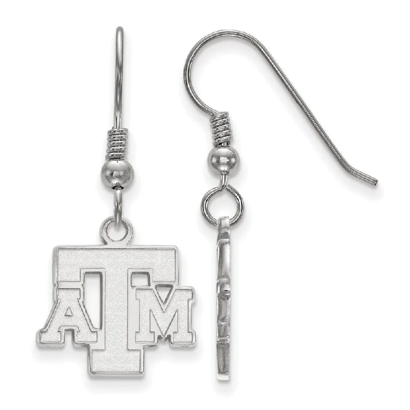 Round Drop Earrings-Sterling Silver Texas A&M University Small Dangle Earrings