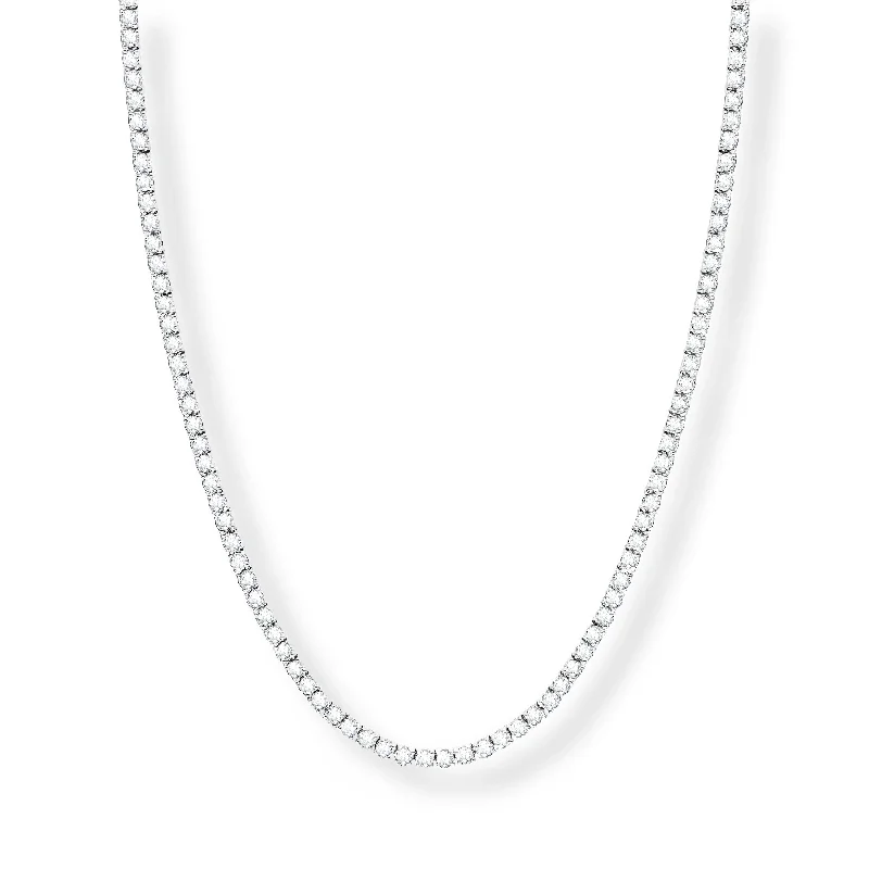 Luxury Name Necklaces-Four Prong Classic Diamond Tennis Necklace