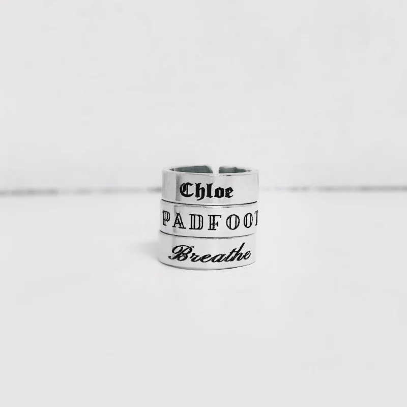 Affordable Engagement Rings-Custom Name / Word Adjustable Ring