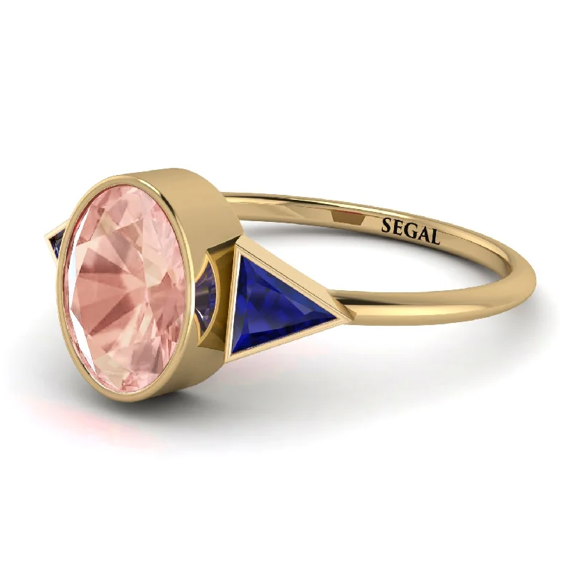 Stunning Wedding Bands-Geometrical Bezel Morganite Ring - Trinity No. 913