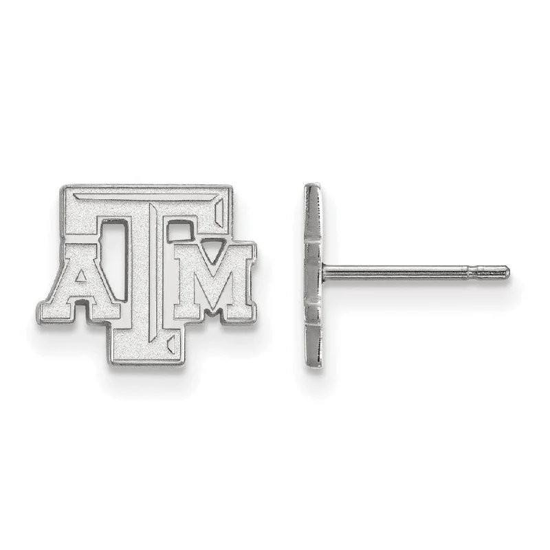 Trendy Ear Cuffs-Sterling Silver Texas A&M University XS (Tiny) 'ATM' Post Earrings