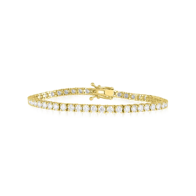 Custom Diamond Tennis Bracelets-Yellow Gold Diamond Tennis Bracelet