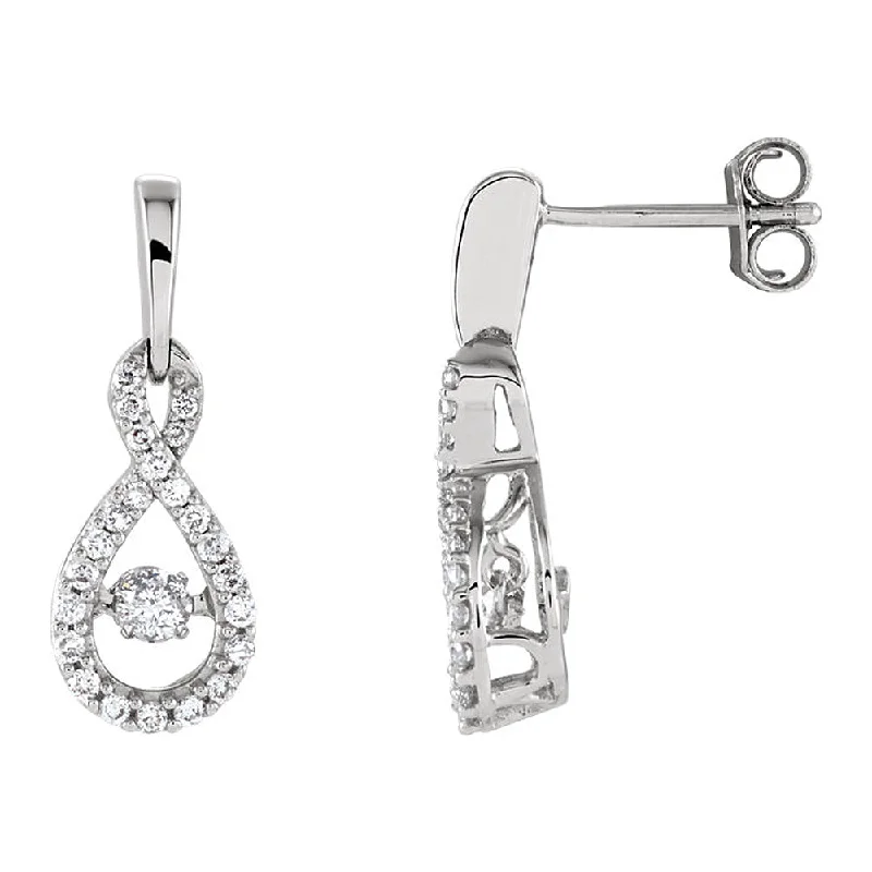 Handmade Earrings-8 x 22mm 14k White Gold 3/8 CTW Diamond Infinity Earrings (H-I, I2)