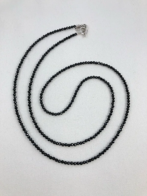 Unique Heart Pendant Necklaces-Black Spinel with Hill Tribe Silver Necklace