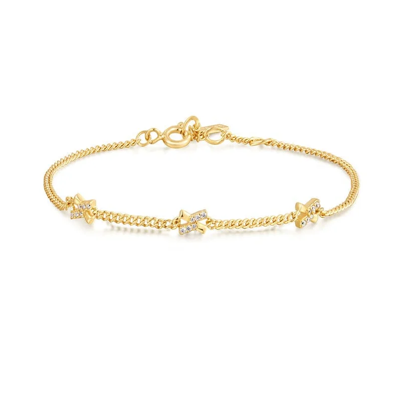 Boho Style Bracelets-Gold Cross Station Bracelet