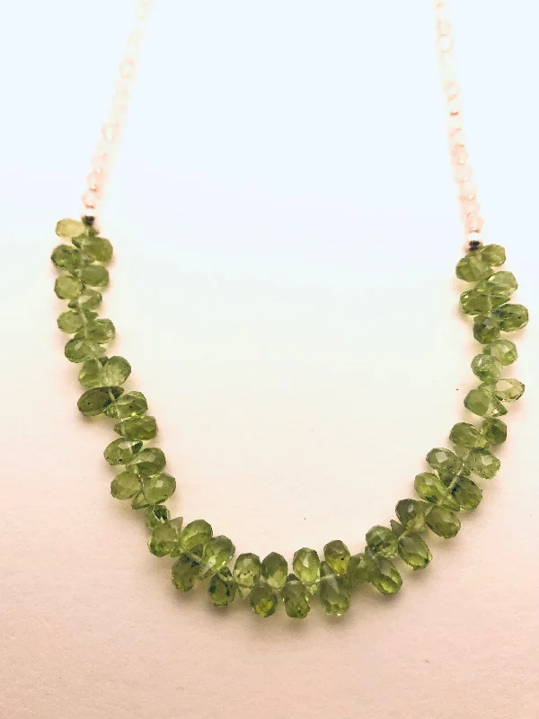 Elegant Long Necklaces-Necklace with Peridot, White Topaz,  Hill Tribe Sterling Silver