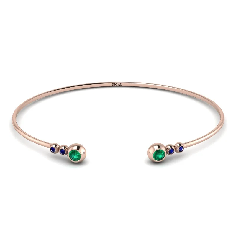 Custom Gold Link Bracelets-Geometric Bezel Emerald Bracelet - Josie No. 65