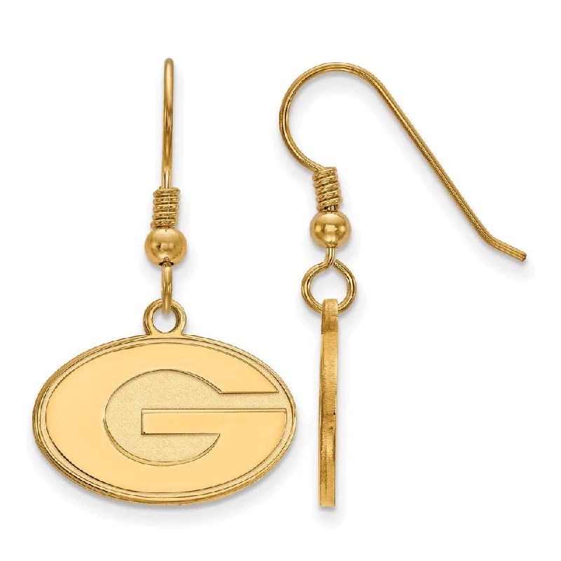 Fashionable Silver Earrings-14k Gold Plated Silver University of Georgia SM Dangle Earrings