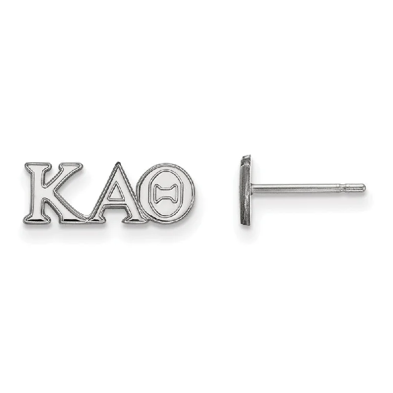 Luxury Diamond Stud Earrings-Sterling Silver Kappa Alpha Theta XS Greek Letters Post Earrings