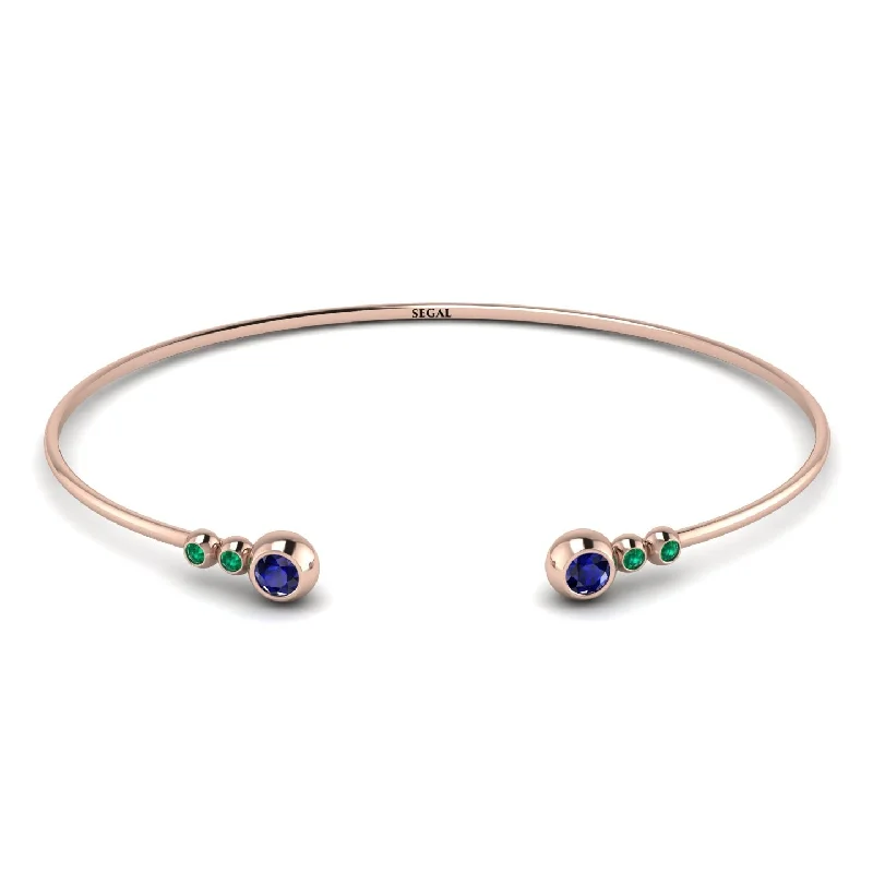 Unique Link Bracelets for Women-Geometric Bezel Sapphire Bracelet - Josie No. 29